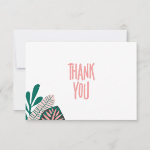 Remerciements Baby shower Feuille rose tropical Carte de remerci