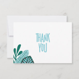 Remerciements Baby shower Feuille Tropical Aqua Carte de remerci