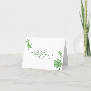 Remerciements Baby shower irlandais Little Shamrock Carte de rem
