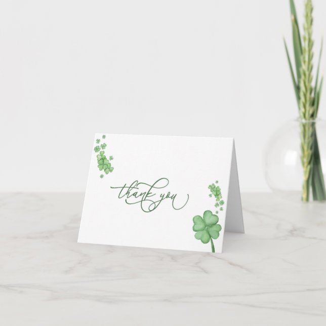 Remerciements Baby shower irlandais Little Shamrock Carte de rem (Devant)