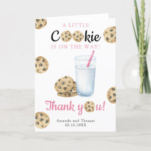 Remerciements Baby shower Lait et Cookies - Carte de remerciemen