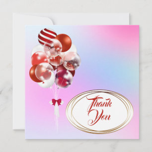 Remerciements Ballons. Carte de remerciement. Personnaliser.