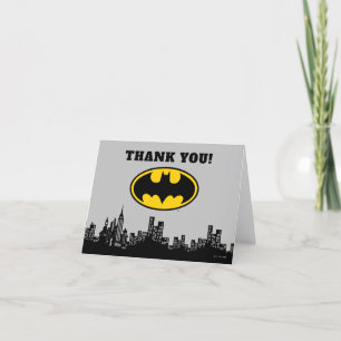 Remerciements Batman Gotham City   Carte de remerciement d'anniv
