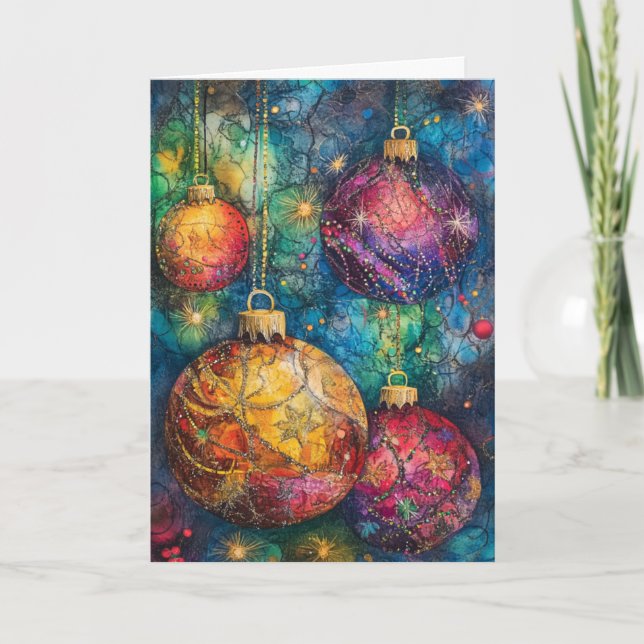 Remerciements Baubles de la carte de voeux de Noël (Devant)