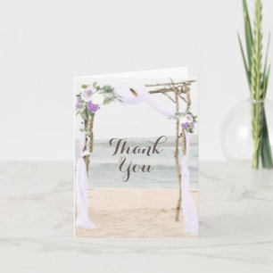 Remerciements Beach Arbor Lavender Mariage Carte de remerciement