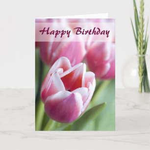 Remerciements Belle carte d'anniversaire de la tulipe rose