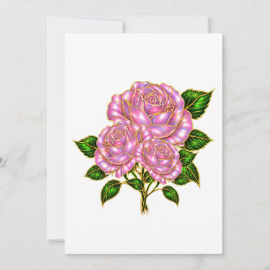 Remerciements Belle carte de vœux vierge avec rose rose