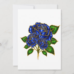 Remerciements Belle carte de vœux vierge rose bleu saphir