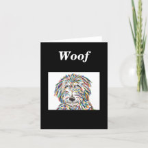 Bernedoodle Chien - Carte de note blanche