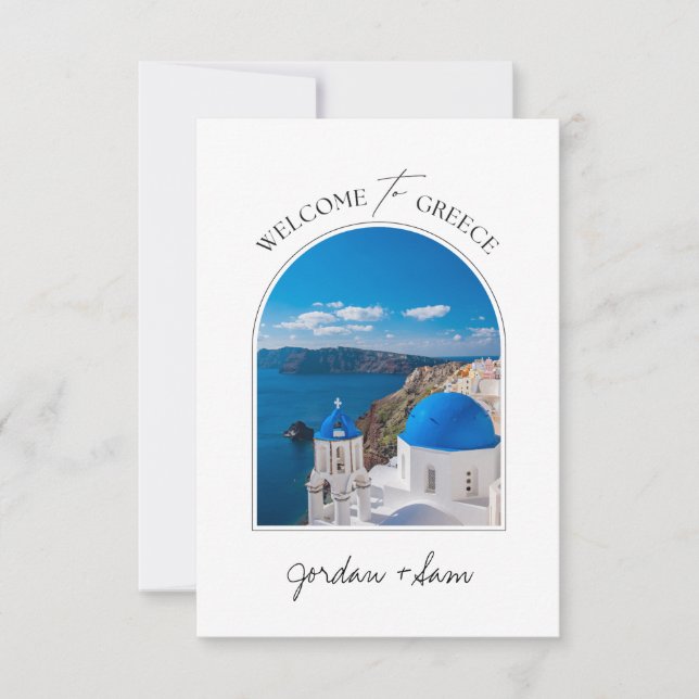 Remerciements Bienvenue en Grèce Carte de note Santorini (Devant)