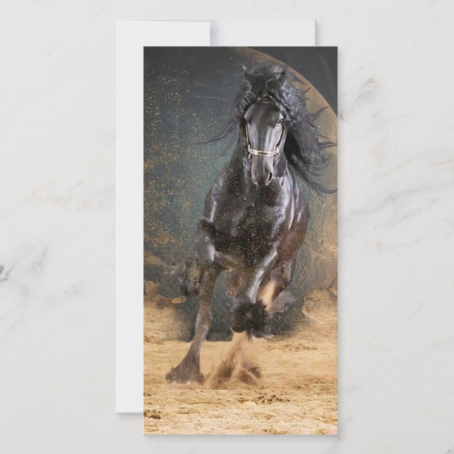 Remerciements Black Beauty Friesian Horse - Carte de voeux (Devant)