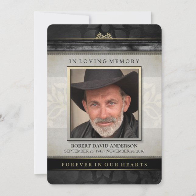 Remerciements Black Gold Contemporary Sympathy Carte de remercie (Devant)