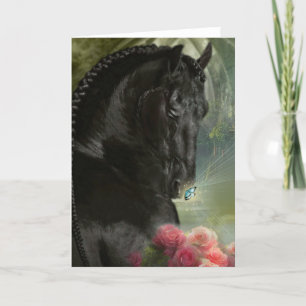 Remerciements Black Horse Friesian - Carte de voeux