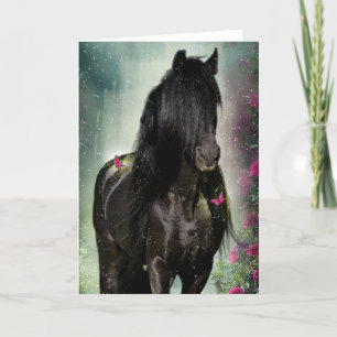 Remerciements Black Horse Friesian - Carte de voeux