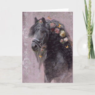 Remerciements Black Horse Friesian - Carte de voeux