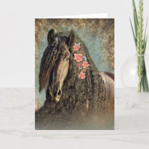 Remerciements Black Horse Friesian - Carte de voeux