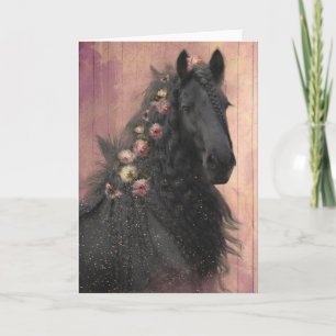 Remerciements Black Horse Friesian - Carte de voeux