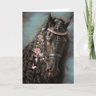 Remerciements Black Horse Friesian - Carte de voeux