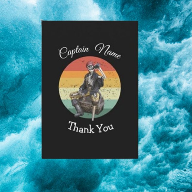Remerciements Black Rum Skeleton Party Pirate Carte de remerciem (Send heartfelt thanks with our Black Rum Skeleton Party Pirate Thank You Card)