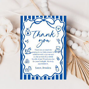Remerciements Blue Ciao Baby Baby shower italien Carte de remerc