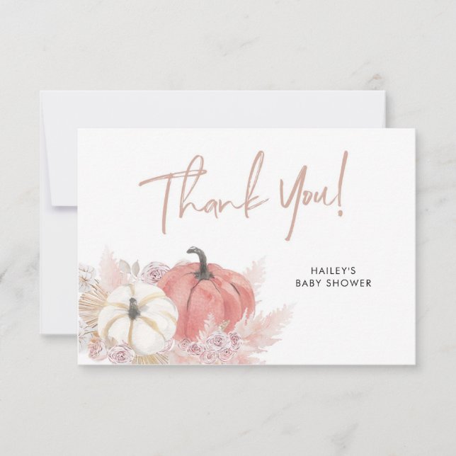 Remerciements Bohemian Fall in Love Citrouille Carte de remercie (Devant)