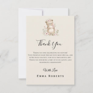 Remerciements Boho Bear Bee Woodland Baby shower Carte de remerc