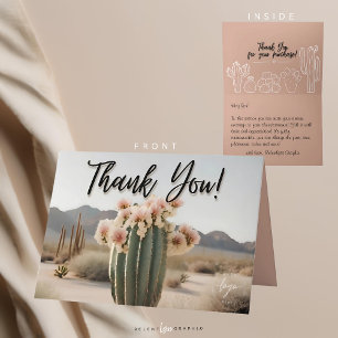 Remerciements Boho   Cactus à fleurs   Esthétique   Carte de rem