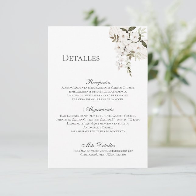 Remerciements Boho Mariage Détails Carte de boîtier (Debout devant)