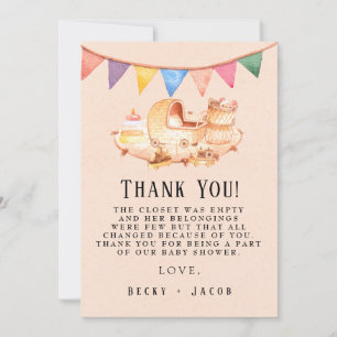 Remerciements Boho Nursery Baby Baby shower de bébé Carte de rem