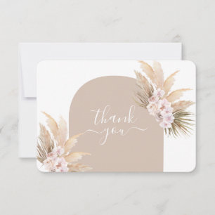 Remerciements Boho Pampas Arche mariage en herbe carte de remerc