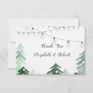 Remerciements Bois, Lumières à cordes de forêt, Carte de remerci