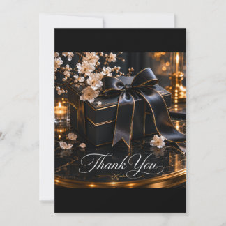 Remerciements Boîte-cadeau noire Carte de remerciement de Noël |