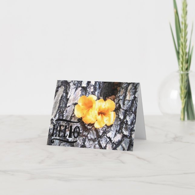 Remerciements Bonjour Carte de voeux vierge avec Allamanda jaune (Devant)