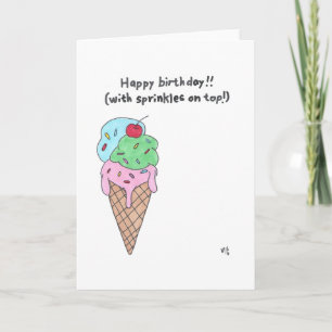 Remerciements Bonne carte de cône de crème glacée anniversaire
