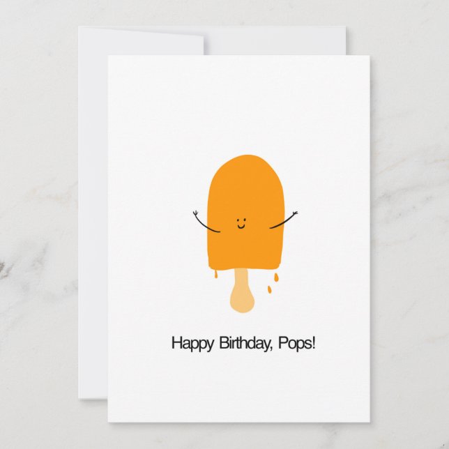 Remerciements Bonne carte de voeux d'anniversaire Pops Flat (Devant)