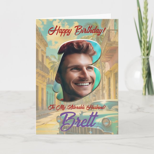 Remerciements Bonne carte de voeux d'anniversaire pour lui B ini (Devant)
