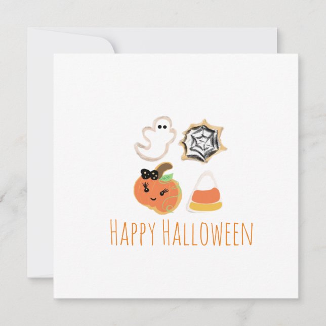 Remerciements Bonne carte de voeux Halloween | Cookies Traitemen (Devant)