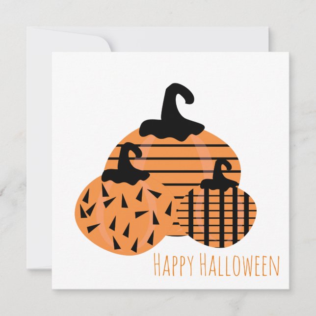 Remerciements Bonne carte de voeux Halloween | Geo Citrouilles (Devant)