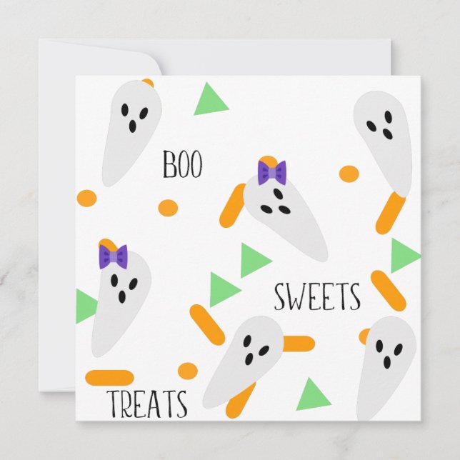 Remerciements Bonne carte de voeux Halloween | Ghost Confetti (Devant)