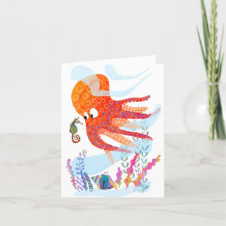 Remerciements Bonne carte de voeux Ocean Friends BLANK