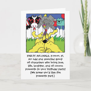 Remerciements Bonne carte de voeux pour animaux de fête d'annive