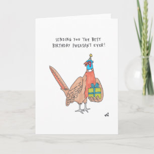 Remerciements Bonne carte d'oiseau de faisan d'anniversaire