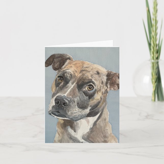 Remerciements Boxer mixte peint à la main sur Carte de remerciem (Devant)