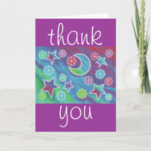 Remerciements Bright Night 'Merci' carte de voeux violette