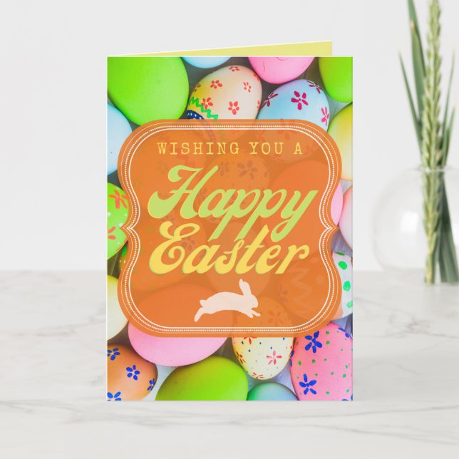 Remerciements Bright Retro Style Bonne Carte de Pâques (Devant)