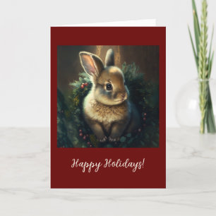 Remerciements Bunny Festif Plié Vacances / Carte de Noël
