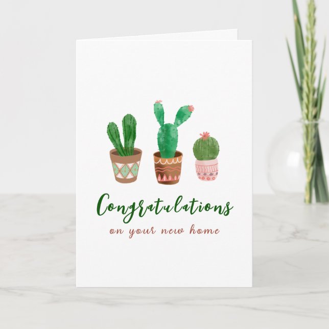 Remerciements Cactus Félicitations Nouveau Accueil Carte de voeu (Devant)