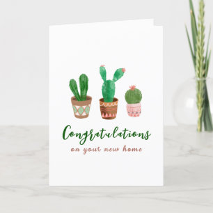 Remerciements Cactus Félicitations Nouveau Accueil Carte de voeu