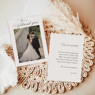 Remerciements Calligraphie minimale Mariage Photos Carte de reme