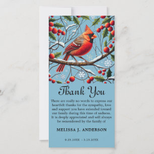 Remerciements Cardinal Funeral Memorial Sympathy Carte de remerc